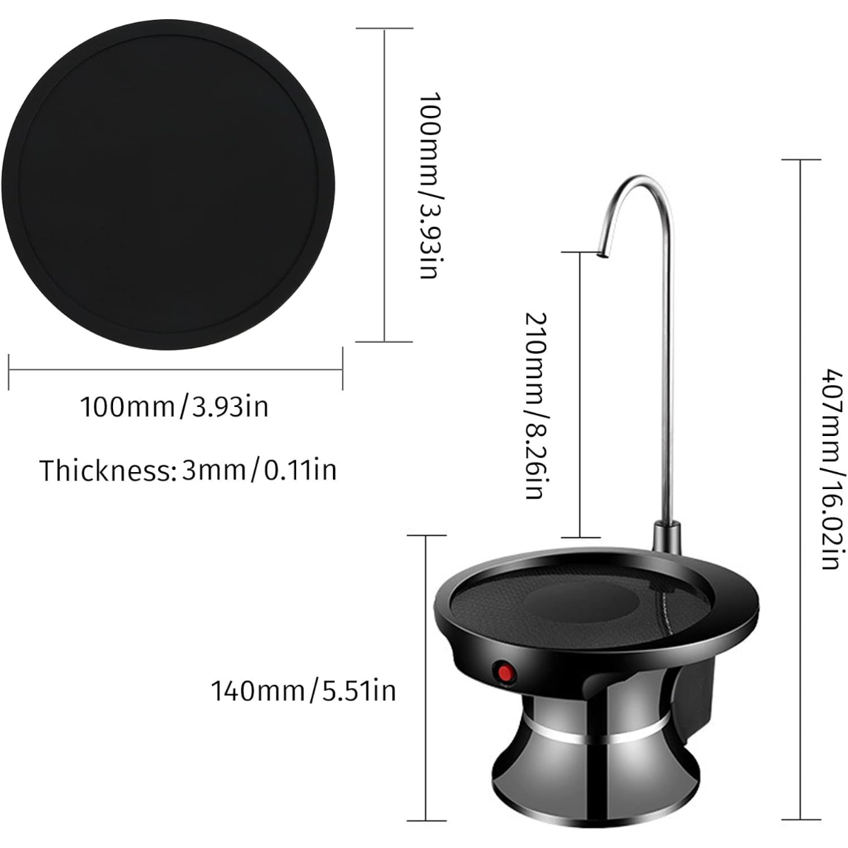 Dispensador de Agua con Soporte y carga USB