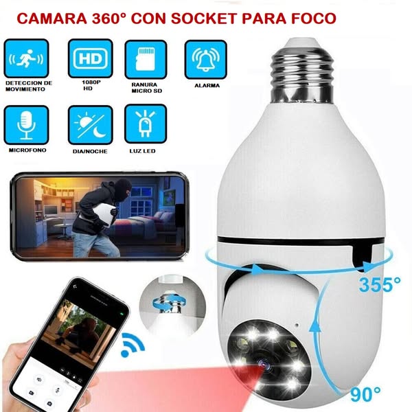 Cámara Seguridad 360 WiFi HD-1080P